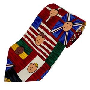Save The Children Tom-Age 15 Children Of The World Silk Tie Multi‎ Mens One Size